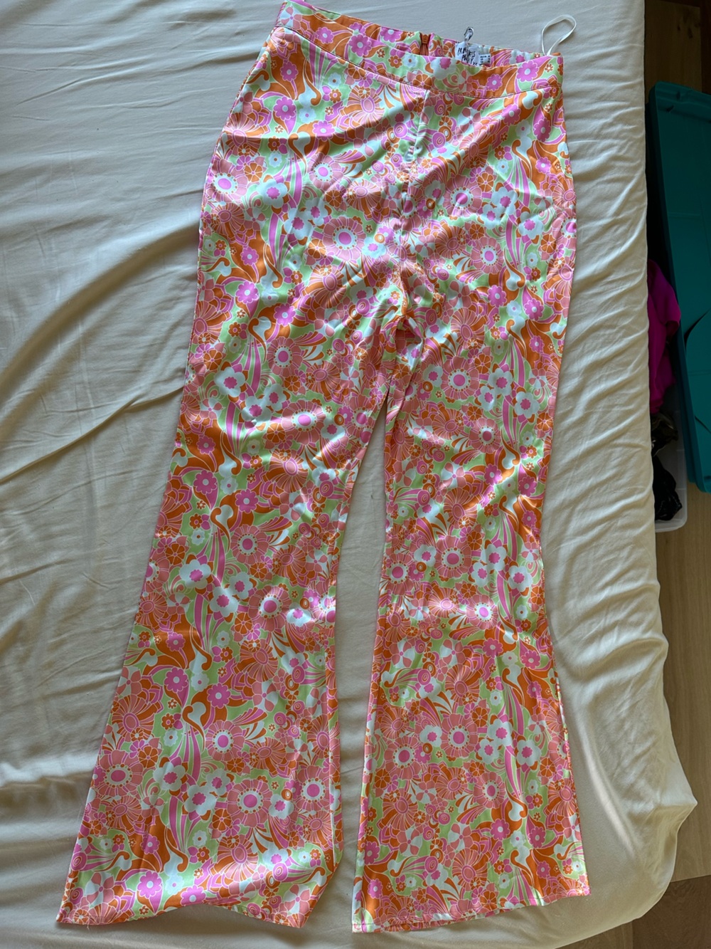 Princess Polly satin retro flare pants